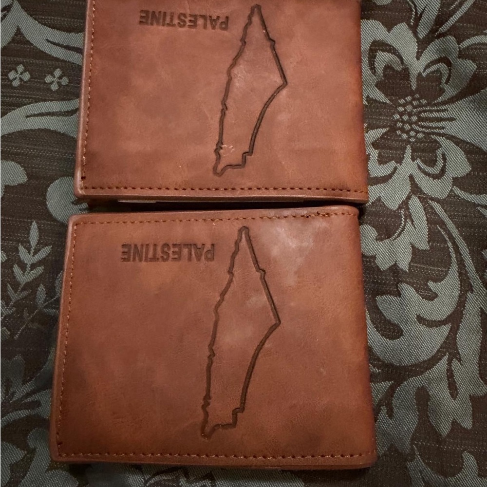 Brown Leather Wallet have a Palestine Lego
